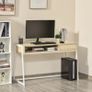 Modern Computer Desk with Lift Top for Home Office, Writing Desk with Drawer and Open Compartment, Natural Image 4