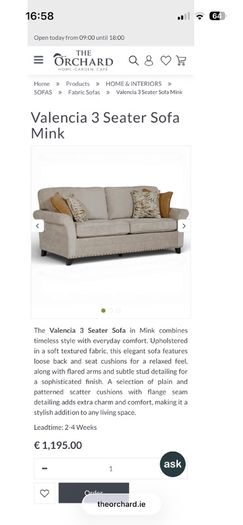Valencia sofa The Orchard