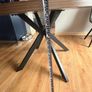 Round Dining Table Oak Effect & Black metal legs Image 3