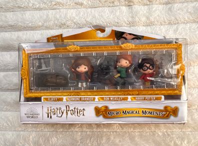 Harry Potter Micro Magical Moments Figures Ron Fluffy Hermione Mini Set Case Damaged Box Please see photos