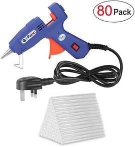 Mini Hot Melt Glue Gun, GoFriend 20-Watt Electric Glue Gun Aluminum Nozzle with 80 pcs Melt Glue Sticks(0.27 X5.9 inches) Heating DIY Craft Repair Kit