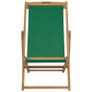 Folding Beach Chair Solid Teak Wood Green Image 2