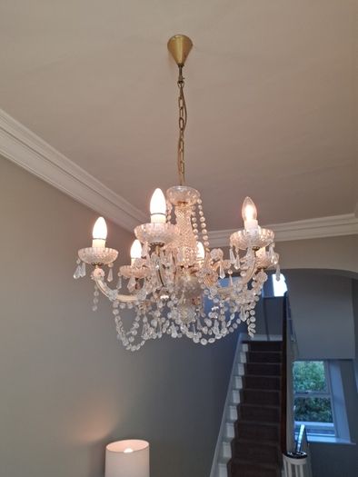 Vintage crystal 6 light chandelier
