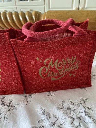 Two Christmas tote bags