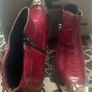 Mens Red Snakeskin Boots Pointed Toe UK 7 Image 3