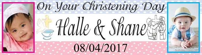 Personalized Christening Party Banner with photos