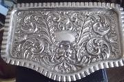 a antique silver plated embossed tray