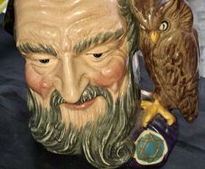 Old 1950s Large Royal Doulton Merlin Toby Mug Character Mug or Jug, Merlin Toby mug Postage Available or Collection