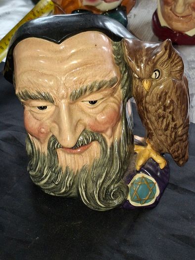 Old 1950s Large Royal Doulton Merlin Toby Mug Character Mug or Jug, Merlin Toby mug Postage Available or Collection