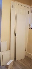 Wood panels and smaller bits for shelf making