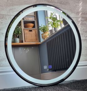 LED Bathroom Mirror Antifog Black Frame Dual LED