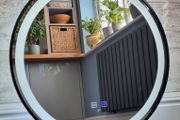 LED Bathroom Mirror Dual Light Antifog Black 60cm