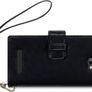 New Htc Windows Phone 8x Premium Pu Leather Wallet Black & Hot Pink  With Floral Interior / Black With Tan Inside Image 9