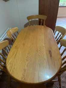 Solid Oak Dining Table & 6 Chairs