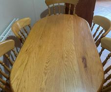 Solid Oak Dining Table & 6 Chairs