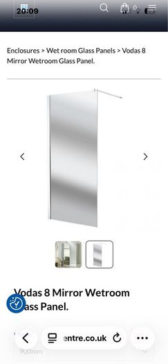 New 1000 x 1900 mirrored wetroom panel