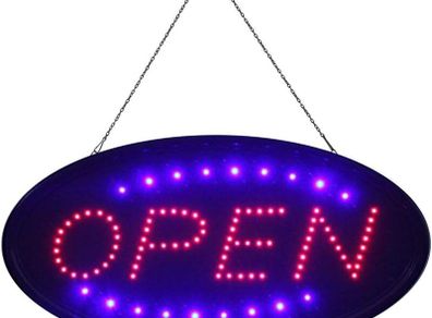 LED Open Sign Neon Light Flashing Shop Business Display Hanging