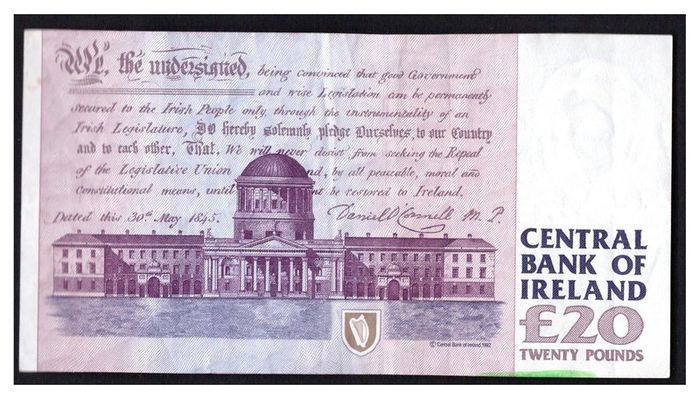 1994 Ireland IR20 Daniel O Connell Banknote Series C. Note issued 29/04/94. Serial number ECI912970