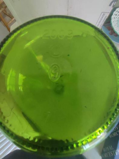 Unique Shaped Green Glass Bottle  Great Condition, No Chips or Crack, Green Wine Bottle,