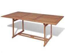 Garden Table 180x90x75 cm Solid Teak Wood