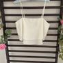 top forever 21 tiered ivory cropped camisole top size large Image 4