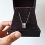 Stainless steel wheel crystal necklace Image 2