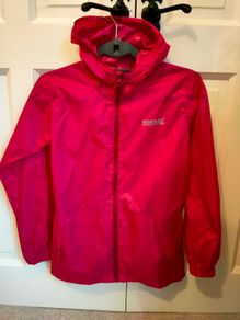 Girls Pink Regatta Rain Jacket