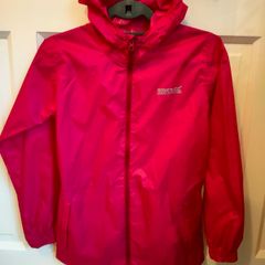 Girls Pink Regatta Rain Jacket