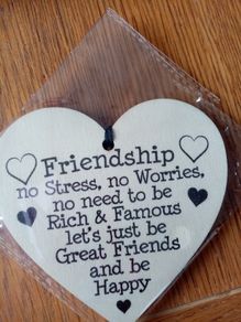 bnwt wooden heart friendship