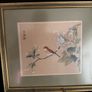 Pair of Vintage Framed Asian Floral & Bird Prints / Paintings (29 x 26.5 cm) Image 3