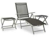 3 Piece Garden Lounge Set Textilene and Aluminium Silver