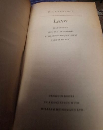 D H Lawrence Selected Letters