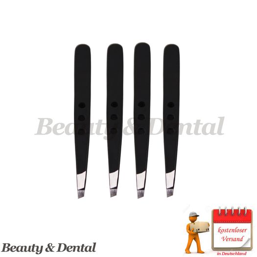 4x Professional Beauty Girls Stainless Steel Eyebrow Hair Removing Slanted Tweezers