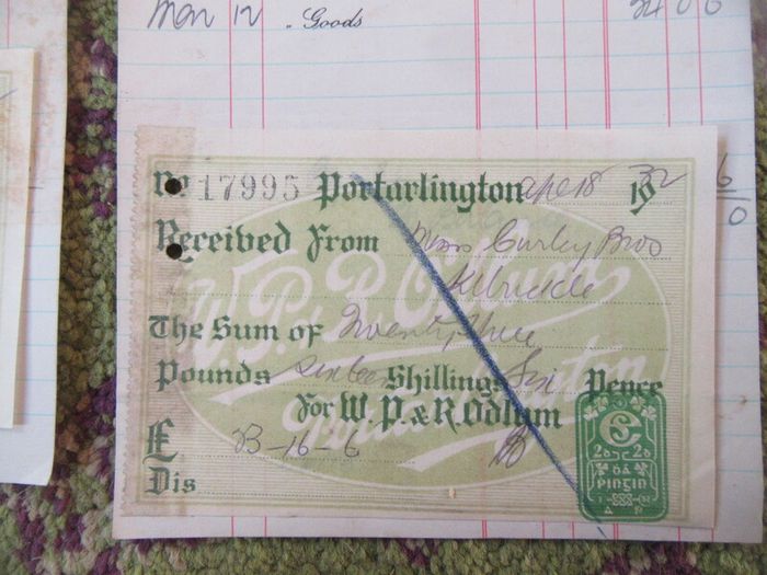 odlums flour mills receipts 1932