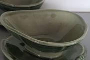 2 x Avocado Dishes (Small Bowls), Dark Green, Howard by Taunton Vale Pottery