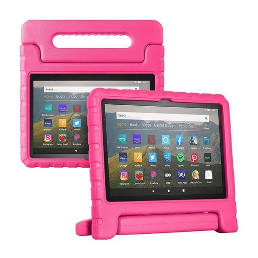 For Amazon Fire HD 8 2022 12th Gen Kids Case Shockproof Cover With Stand - Pink