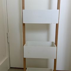 3 Tier Bathroom Storage Shelf/Caddy/Basket B&Q - White/Natural