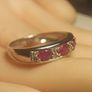 Natural Ruby & Zircon Band Ring Image 6