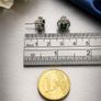 925 Sterling Silver Green Glass & Cubic Zirconia Stud Earrings Image 8