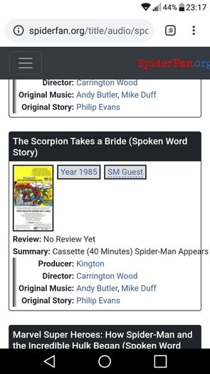 Rare 1985 Spider-Man The Scorpion Takes A Bride Spoken Word Story/Audiobook Cassette Tape