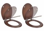 Toilet Seats with Soft Close Lids 2 pcs MDF Brown