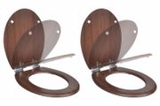 Toilet Seats with Soft Close Lids 2 pcs MDF Brown