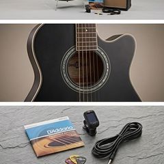Gear4music Single Cutaway Electro Acoustic Guitar 15W Amp Pack
