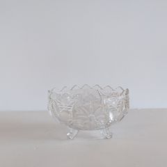 1960s Small Oval Vintage Crystal Bowl