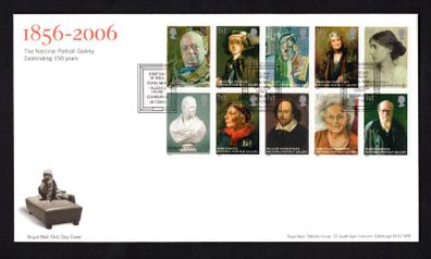 2006 Great Britain The 150th Anniversary of The National Portrait Gallery Commemorative Stamps First Day Cover (FDC)