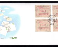 1992 Ireland Auto Stamp Label Vending Machine Stamp An Post First Day Cover (FDC) issued and cancelled in Dublin (Baile Atha Cliath)