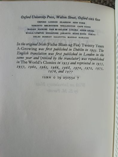 Twenty Years a Growing by Maurice O Sullivan 1977 hardback with dustcover in good with signs of wear on the cover and some inside pages FREE STANDARD POSTAGE INCLUDED