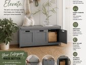 Elegant  Storage Bench & Shoe Cabinet Grey