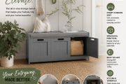 Elegant  Storage Bench &amp; Shoe Cabinet Grey