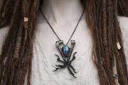 Raven Claws and Labradorite Molten Metal necklace